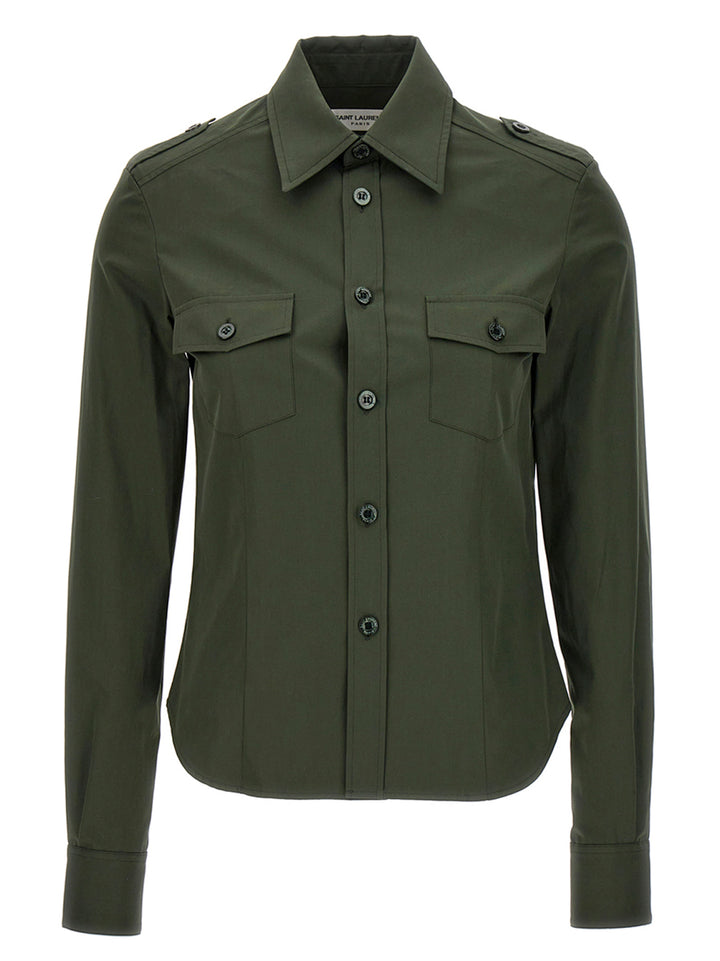 Poplin Military Shirt Camicie Verde