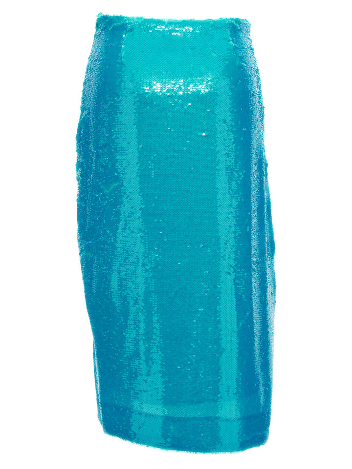 Ganni Sequin Midi Skirt Gonne - Celeste | a558d4f2aca1da7236a6b008b1c9d406dfc784fb