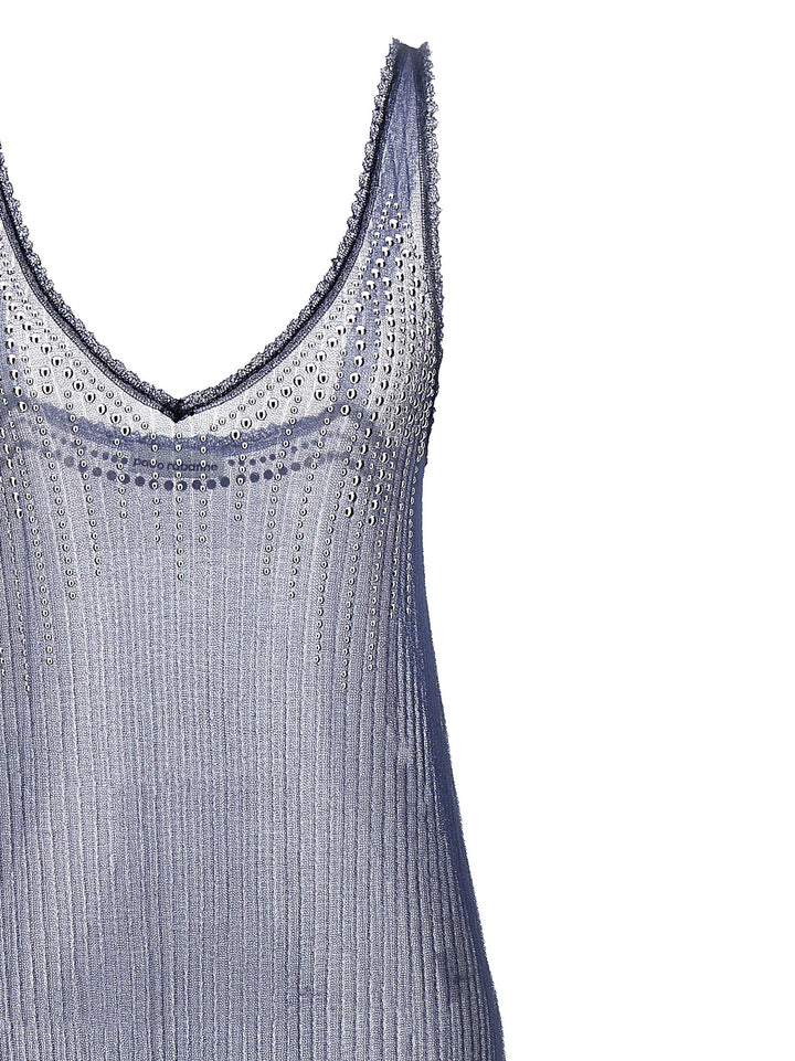 Paco Rabanne Studded Mesh Dress Abiti - Blu | 78c211cf175c207096da7667c7cfe866a328ad95