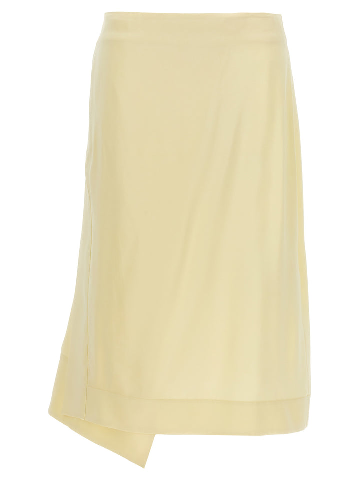 Jil Sander Satin Skirt With Side Slit Gonne - Giallo | 2216b2d466dffc62822749325ecc6ed0d4ddf9e9