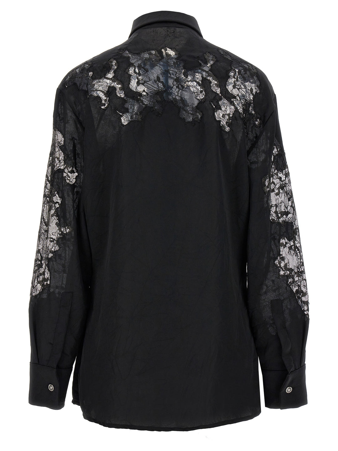 Versace Satin Lace Shirt Camicie - Nero | 58ab5ea09c8f5ce14d01894ea864de2936409481