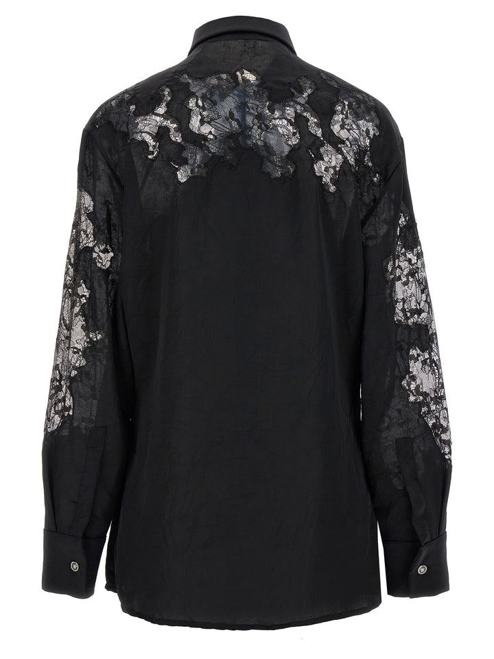 Versace Satin Lace Shirt Camicie - Nero | 58ab5ea09c8f5ce14d01894ea864de2936409481