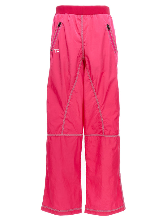 Logo Nylon Pantaloni Fucsia