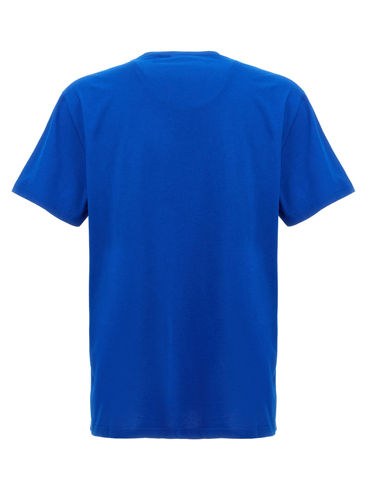 Logo Embroidered T Shirt Blu