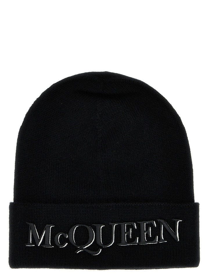 Mcqueen Logo Embroidered Beanie Cappelli - Nero | d0776a5a951ed94da1dab2a82c3155415b340de8