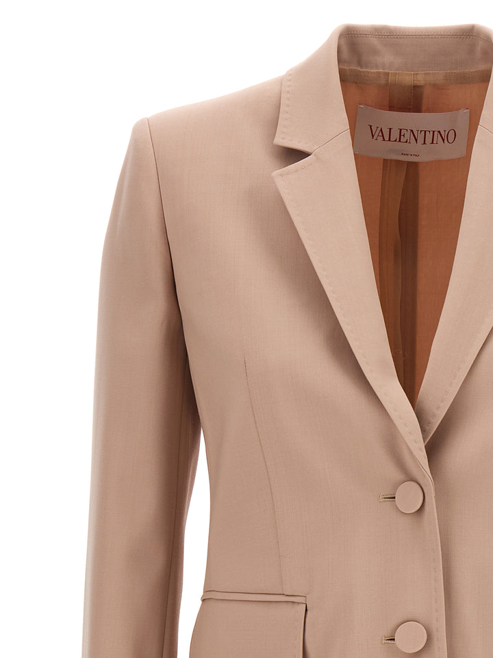 Blazer Valentino Dry Tailoring Wool Blazer And Suits Beige