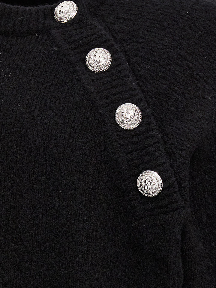 Logo Button Sweater Maglioni Nero