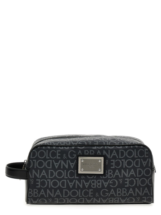 Leather Toiletry Bag Beauty Nero