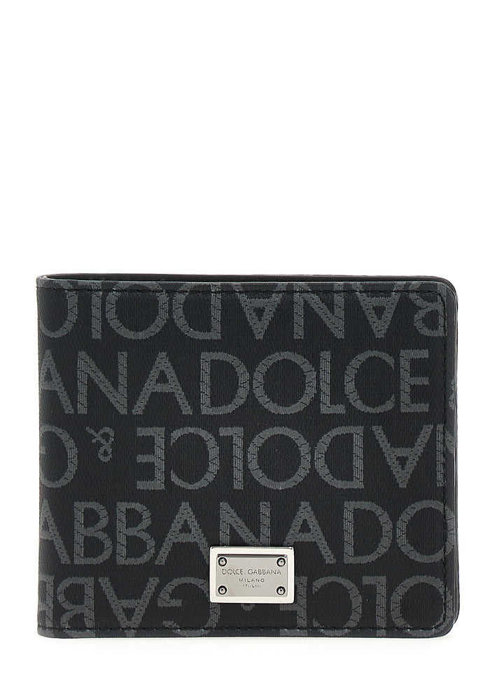 Dolce & Gabbana Jacquard Logo Wallet Portafogli - Nero | ecfc7a36c052942ffc6321fd732fa382eacc6ba0