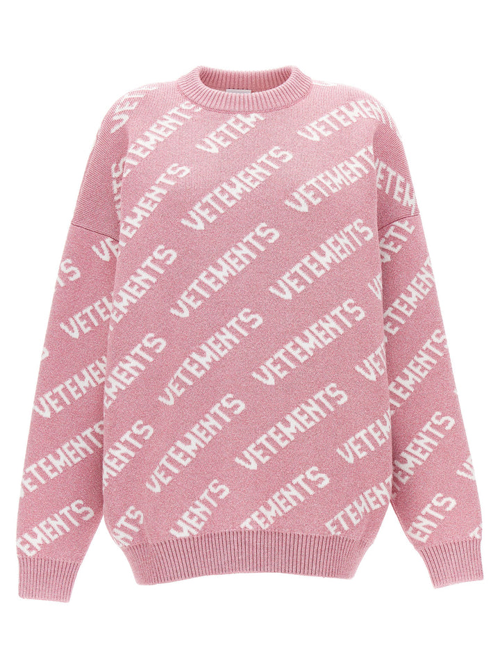Vetements Lurex Monogram Sweater Maglioni - Rosa | 5d814fd6a2380a6709154b96c1b2c29ce0d4ccf3