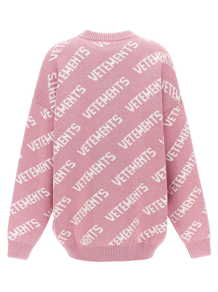 Vetements Lurex Monogram Sweater Maglioni - Rosa | 4d7cd1f47a8b2ce63976e284933a9a2623b43f3c
