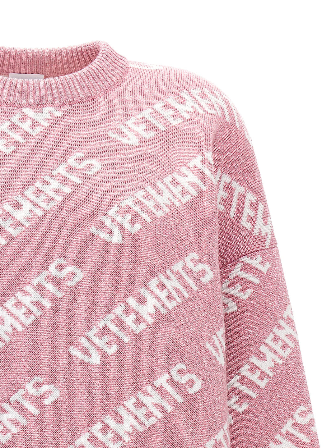 Vetements Lurex Monogram Sweater Maglioni - Rosa | 02d26b8052371d8ec678c7e6249d0c386fb2105b
