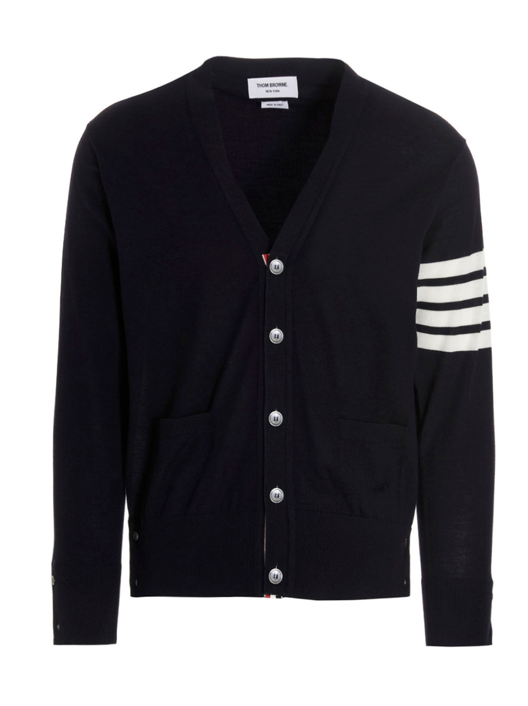 Thom Browne Merino Wool Cardigan Maglioni - Blu | 0904f1ac02f51dd50e87de67b4de1bf1ba17f138