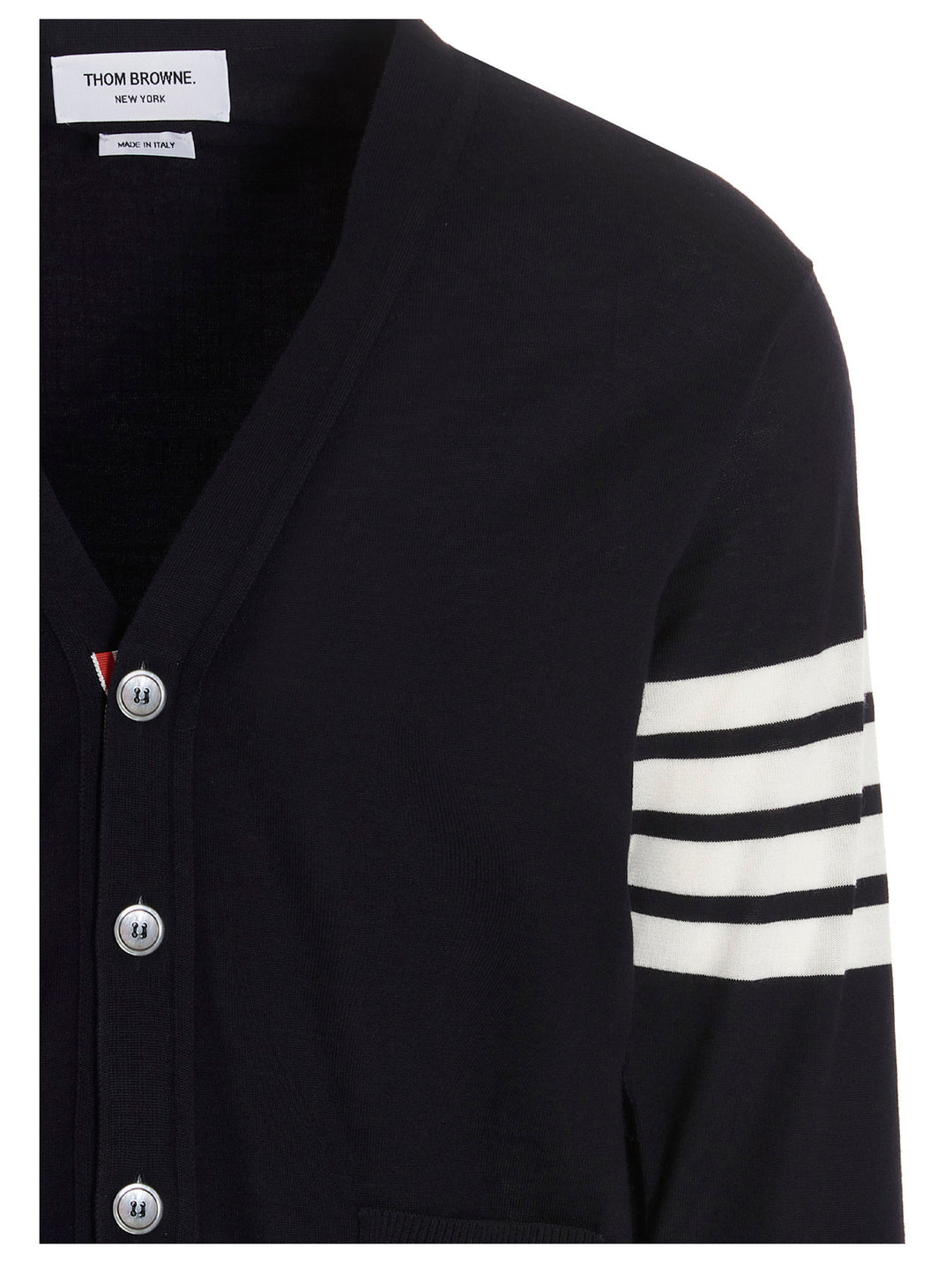 Thom Browne Merino Wool Cardigan Maglioni - Blu | 6663ca18e2c3d6d7e2d97a0417750ad2010a35d3