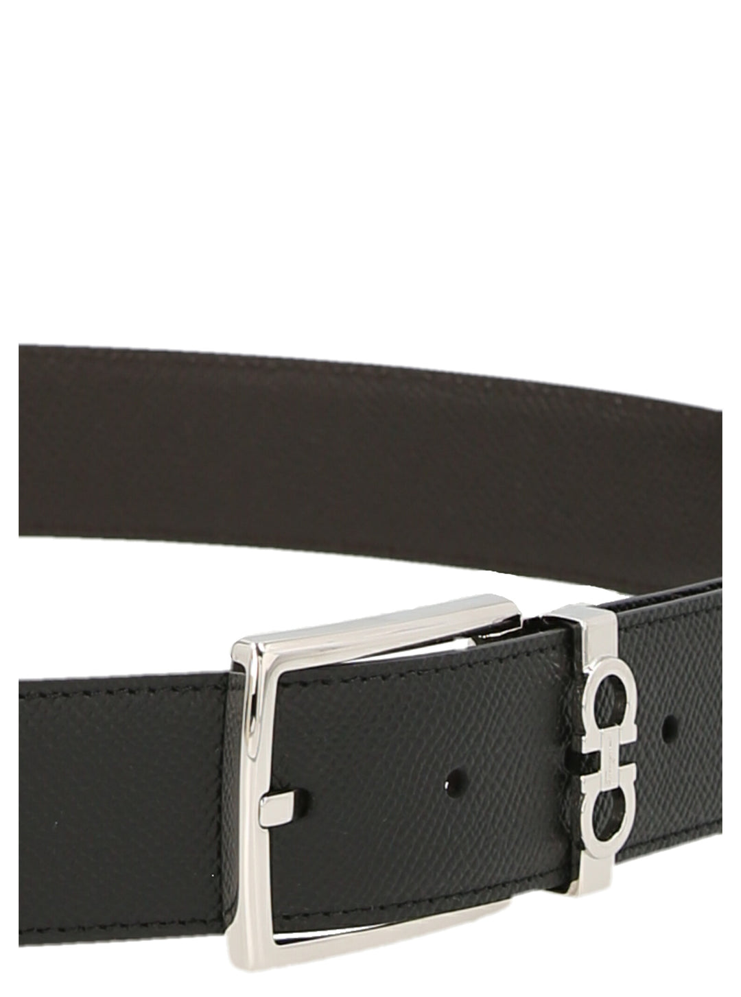 Reversible Leather Belt Cinture Nero
