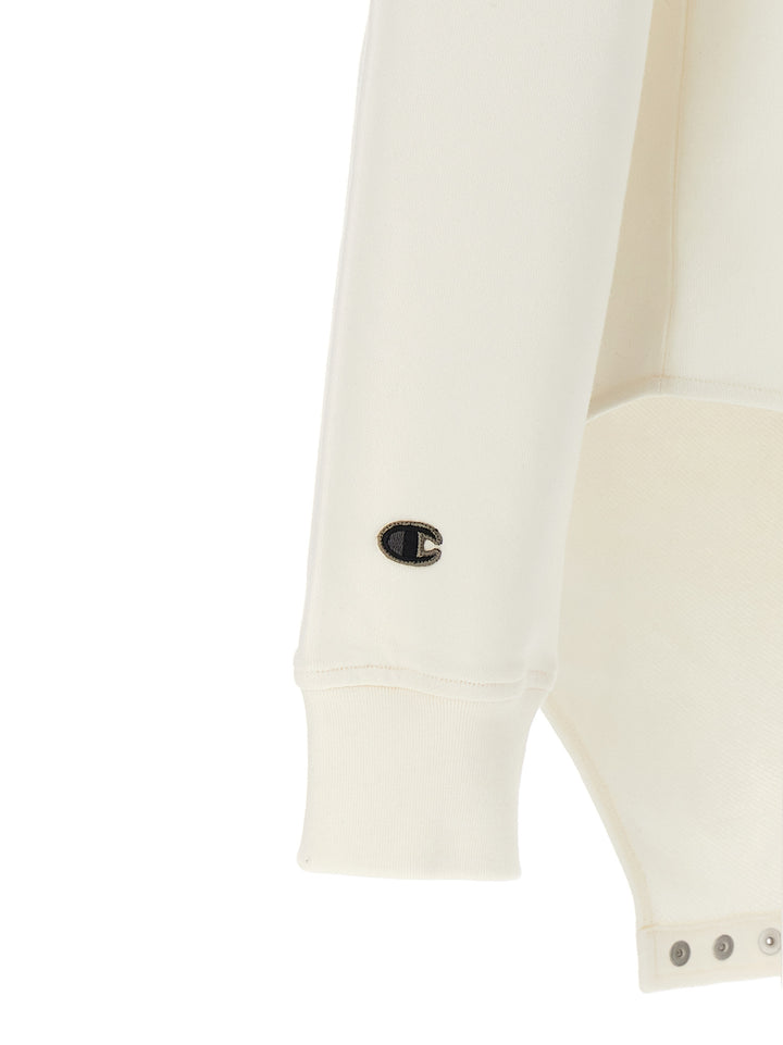 Rick Owens Champion X Rick Owens Hooded Bodysuit Top - Bianco | b2101598d3c631e1af8ac2d3a4592ecb3631e693