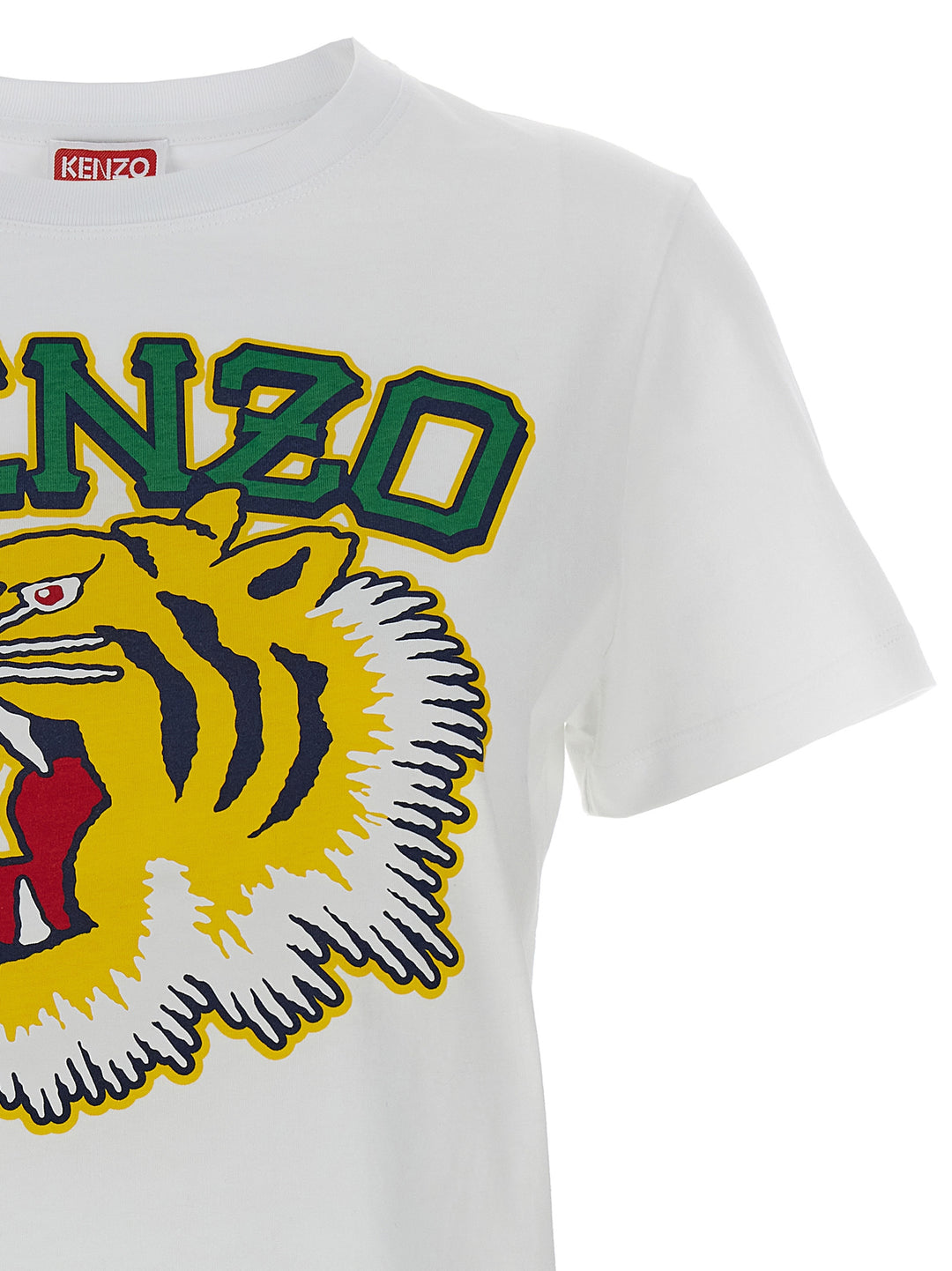 Tiger Varsity T Shirt Bianco