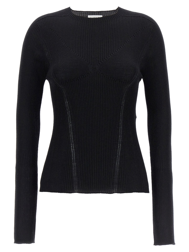 Lanvin Ribbed Sweater Maglioni - Nero | a96583bbb0782c23b779d0e32fe06aceb92658b0