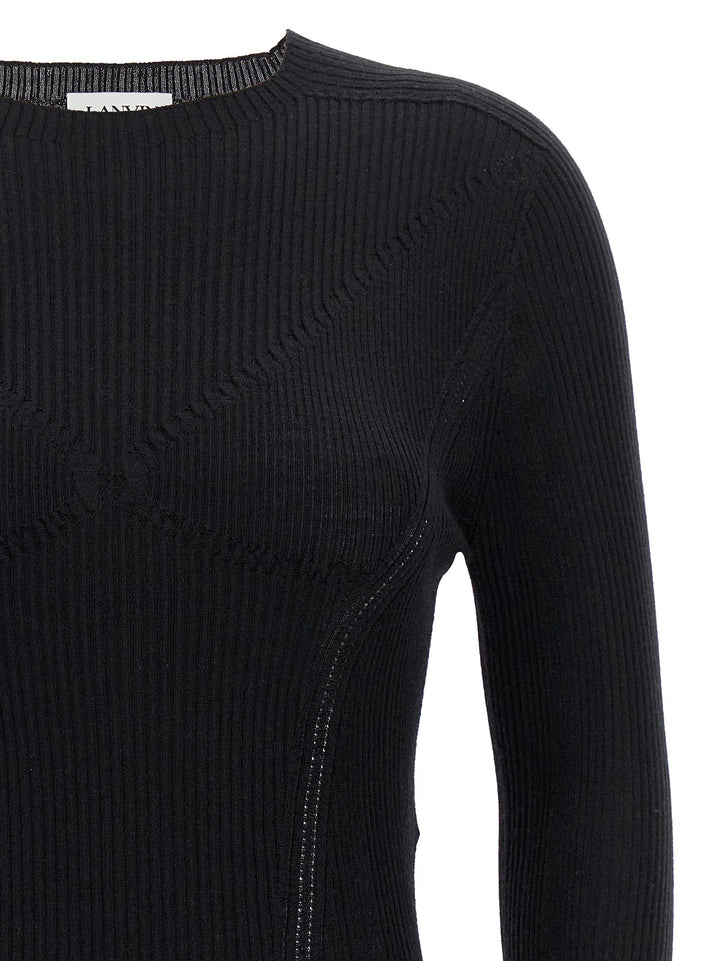 Lanvin Ribbed Sweater Maglioni - Nero | 4a11a8e1447f0a778db162b0c49d41e7cf0c3ede