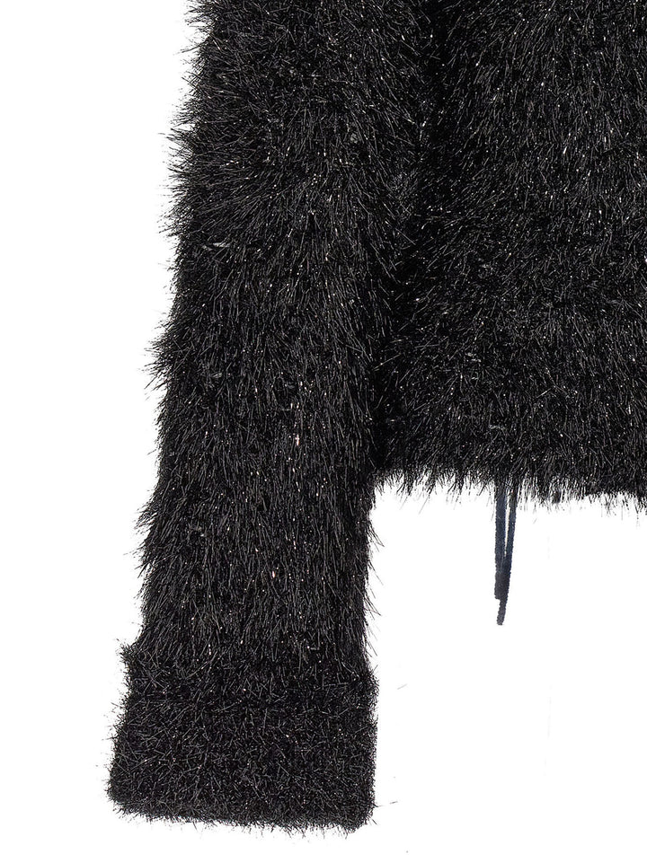 Victoria Beckham Cut-Out Lurex Sweater Maglioni - Nero | 74639eac14010de5924cad16e72941bc56f4316f