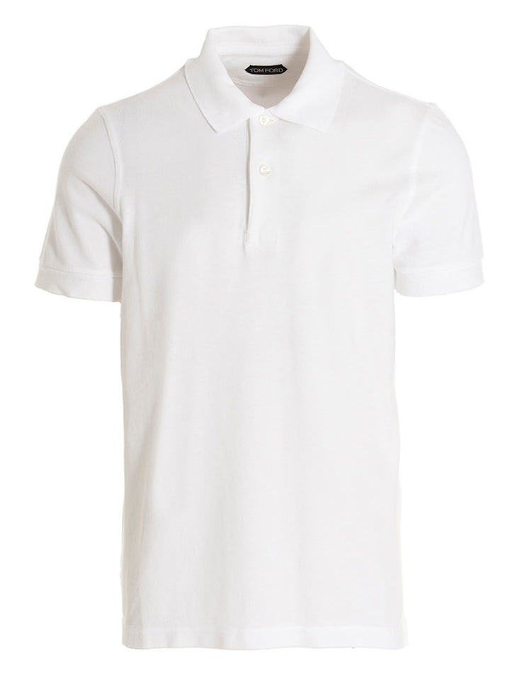 Piqué Cotton  Shirt Polo Bianco
