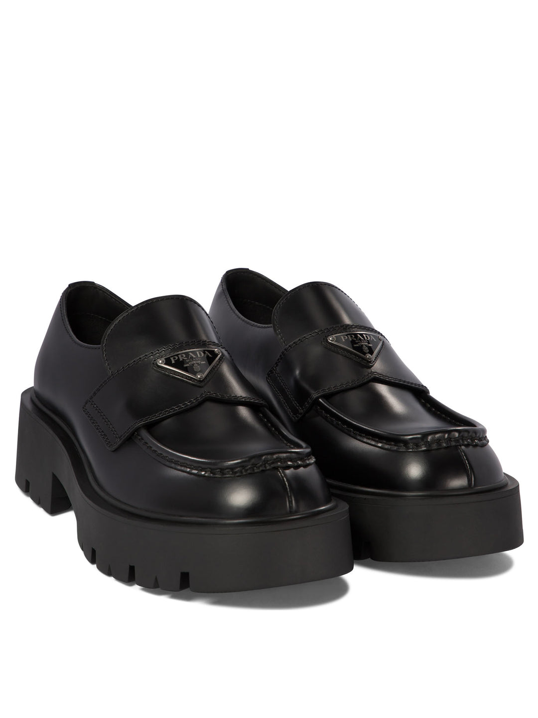 Brushed Leather Loafers & Slippers Black