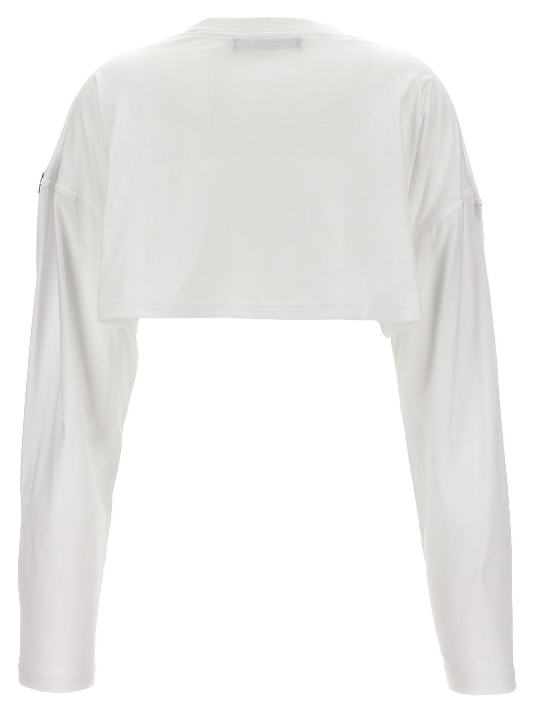 Logo Cropped T Shirt Bianco/Nero