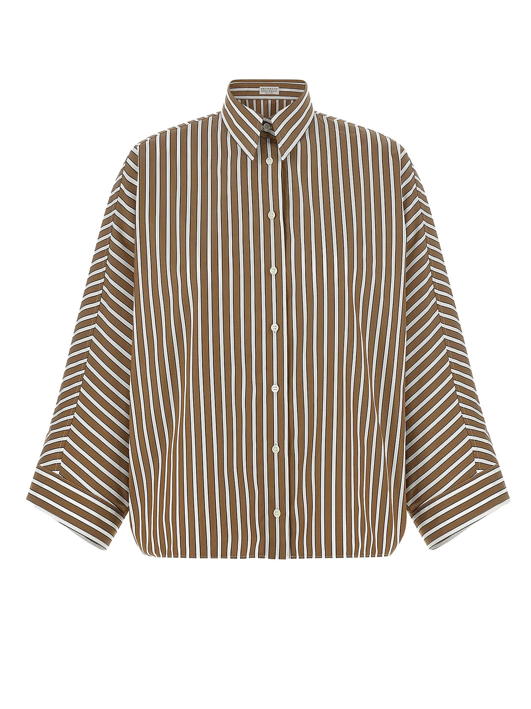 Brunello Cucinelli Shirts - TOBACCO/BLACK/WHITE LINE | 4bb75d4174f07ab2c3b287cd5bb161c61793446c