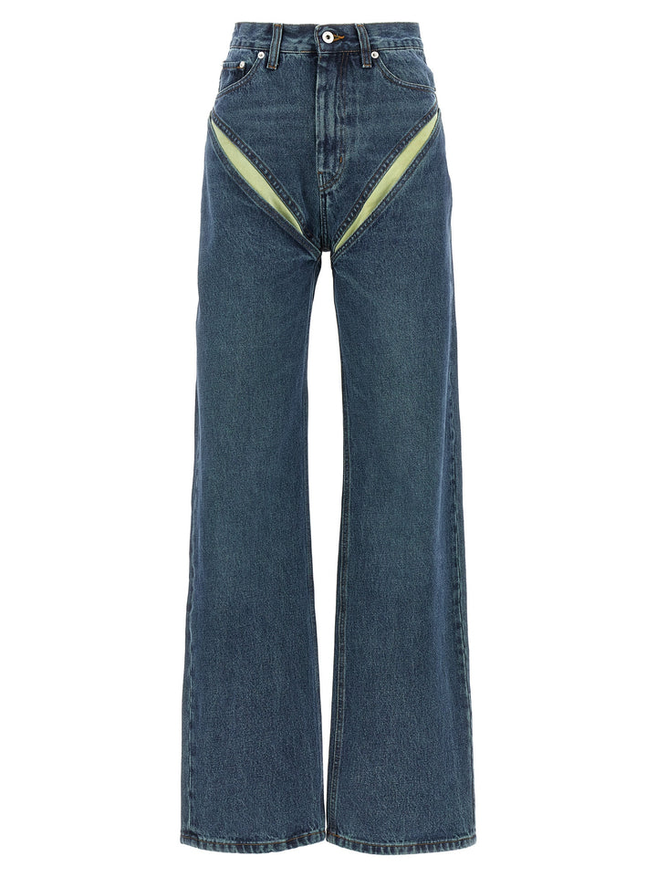 Evergreen Cut Out Jeans Blu