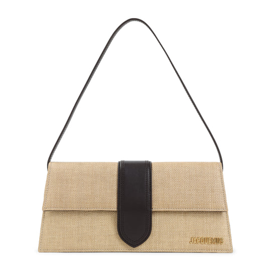 Natural Beige Raffia Le Bambino Long Handbag
