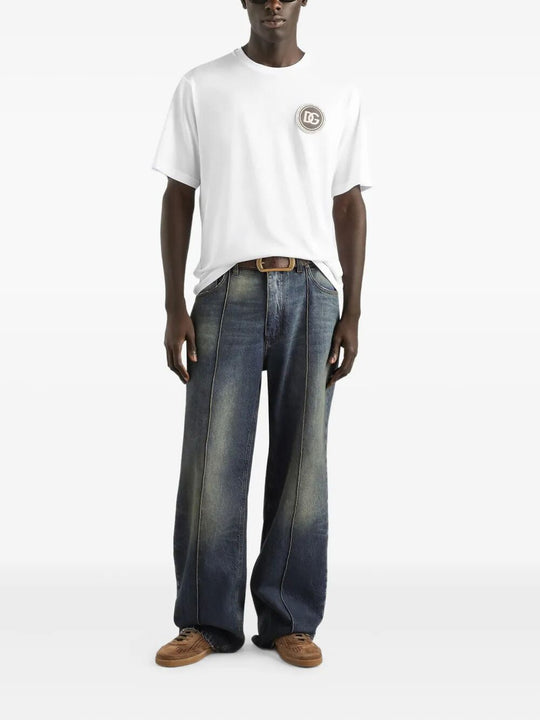 White Cotton Short Sleeves T-Shirt