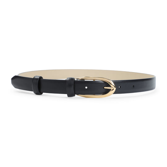 Black Calf Leather Buckle Belt