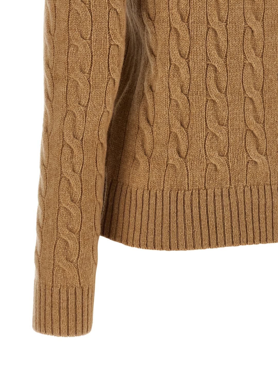 Polo Ralph Lauren Braided Turtleneck Sweater Maglioni - Beige | 677553c32ccca20054720760639b299c1af12fb0