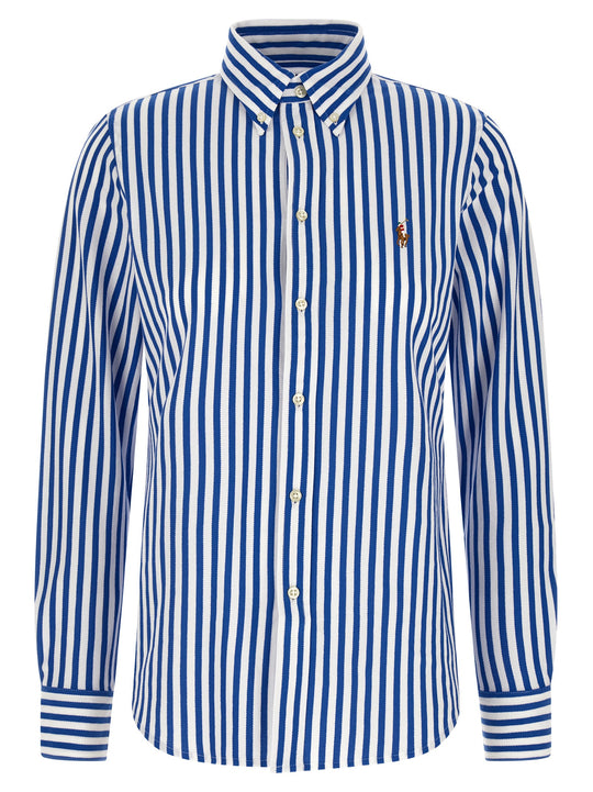Oxford Knit Striped Shirt Camicie Blu