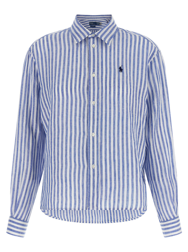 Polo Ralph Lauren Striped Linen Shirt Camicie - Celeste | 46796161b74fce1b5f434b326e675f24cce693f5