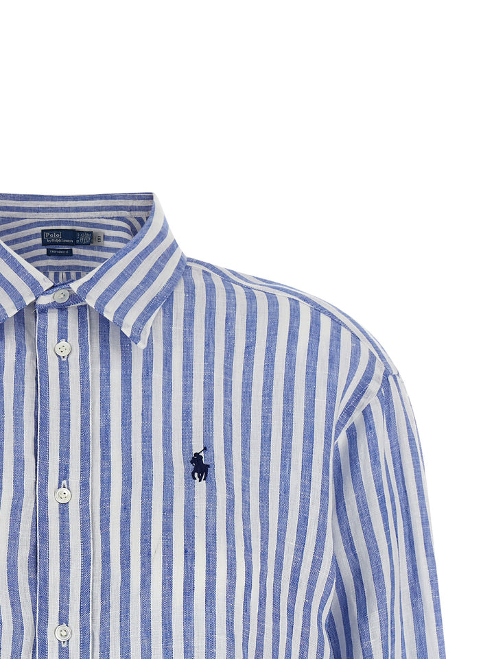 Polo Ralph Lauren Striped Linen Shirt Camicie - Celeste | 68e29b2212734eb929fe68bd01effaae671f5181