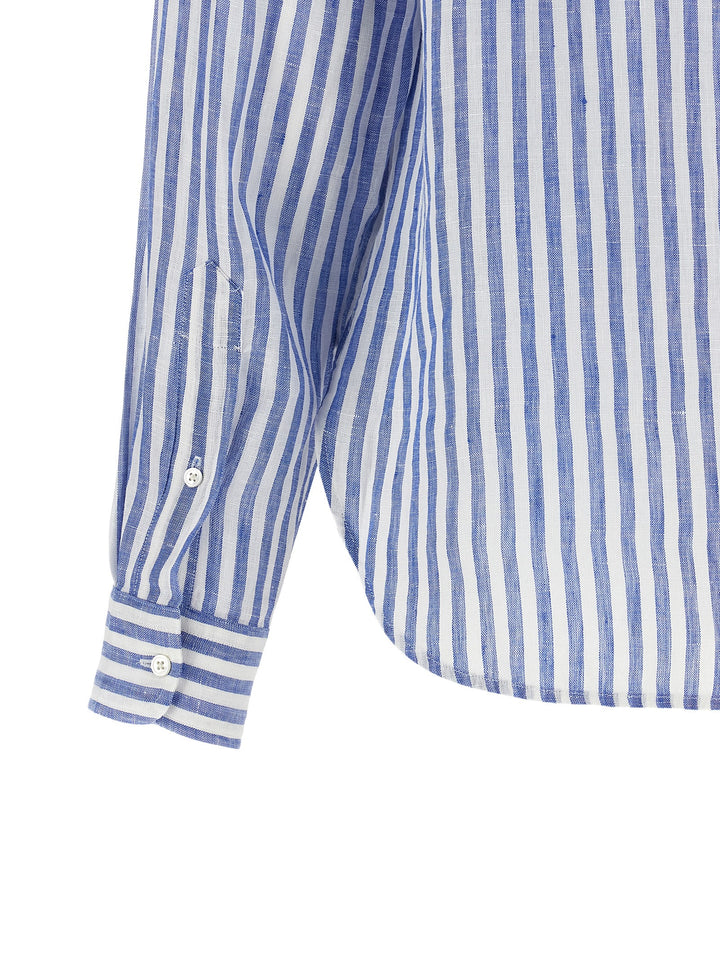 Polo Ralph Lauren Striped Linen Shirt Camicie - Celeste | 088e795ba07e3d5121c11ee207750e1e9495d618