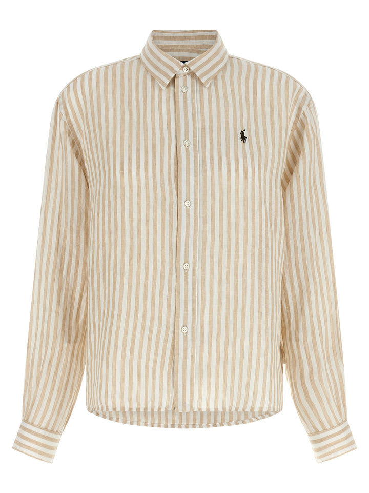 Polo Ralph Lauren Striped Linen Shirt Camicie - Beige | 01a04736c37051a60b1ac0d417c25b0f32f9ffac