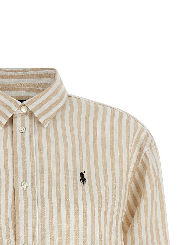 Polo Ralph Lauren Striped Linen Shirt Camicie - Beige | 6b80dd94f219edf5e6099d42ba8a5f179128b81e