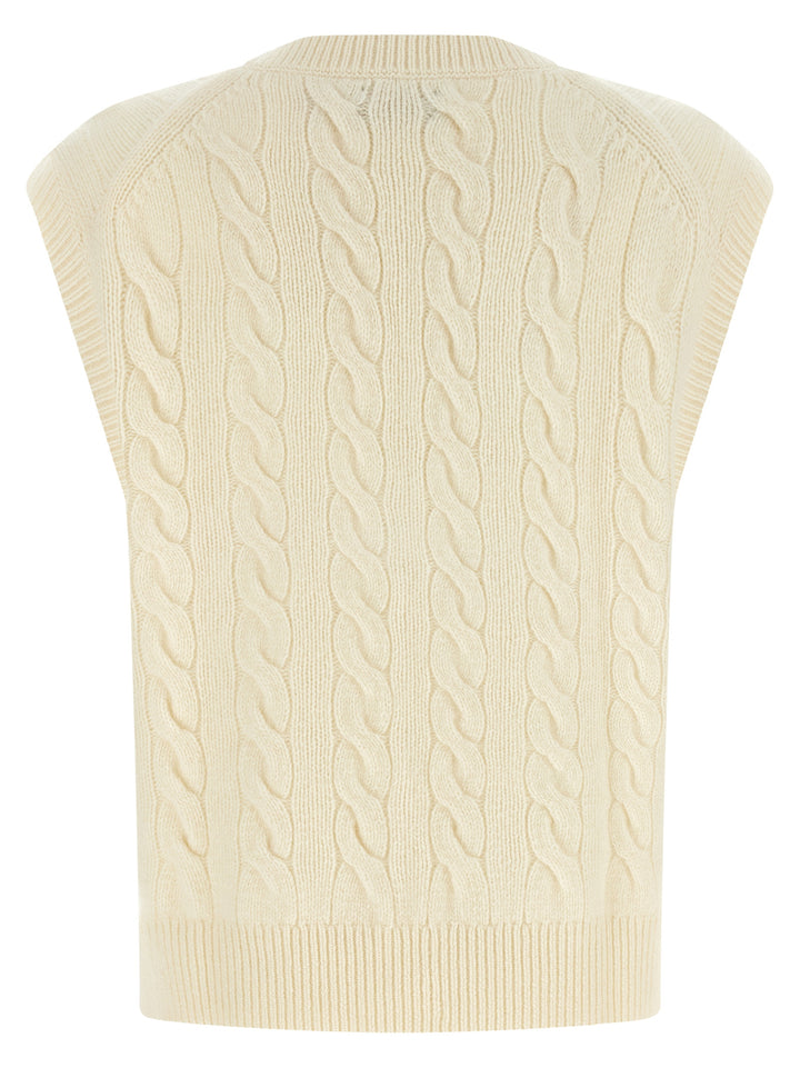Polo Ralph Lauren Braided Vest Gilet - Bianco | 855263c6f5fd0649e3d3adda623f4a0037ecc3fa