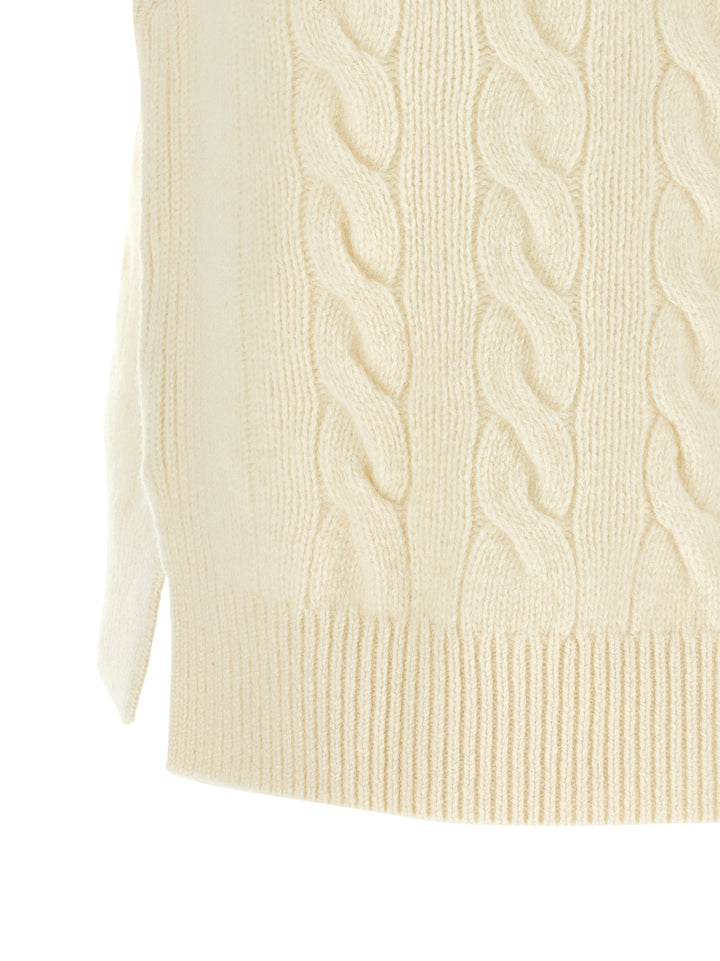 Polo Ralph Lauren Braided Vest Gilet - Bianco | 911b18d5f15ce657e871e1aa9b4dd6fdcb158052