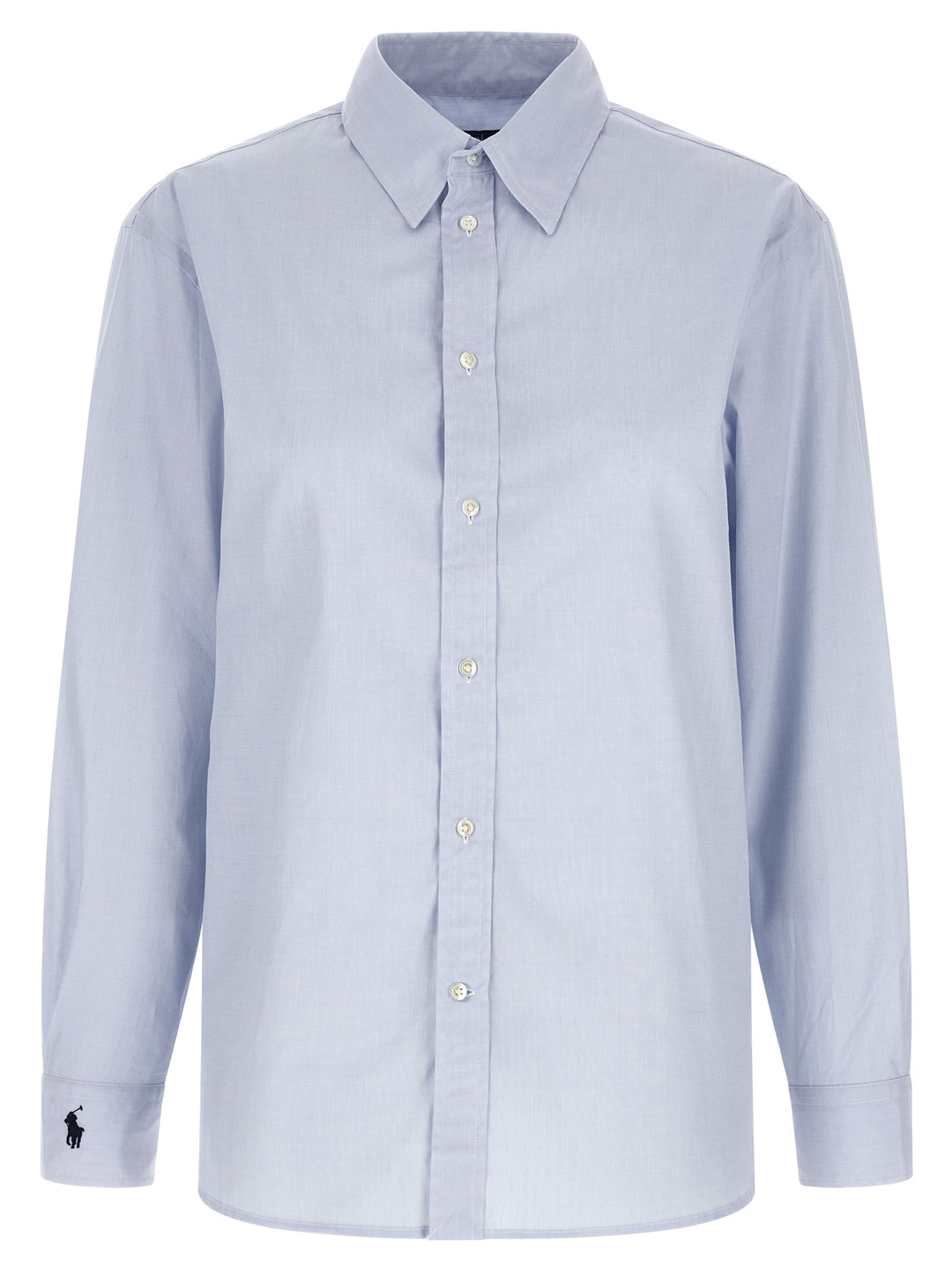 Polo Ralph Lauren Embroidered Cuffs Shirt Camicie - Celeste | 9605d52111b2bf66c31c8c65da6a6c57b4d76f15