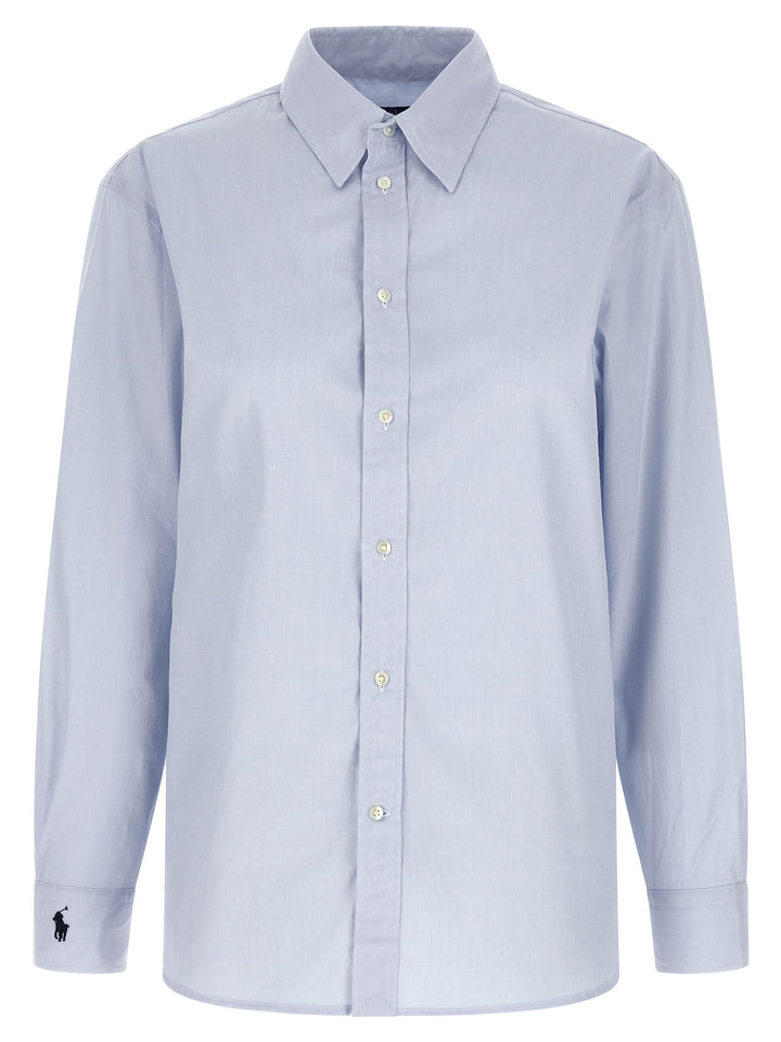Polo Ralph Lauren Embroidered Cuffs Shirt Camicie - Celeste | 9605d52111b2bf66c31c8c65da6a6c57b4d76f15