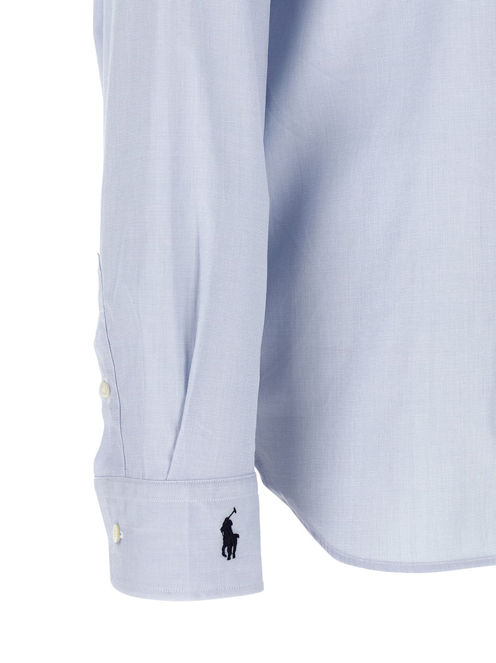 Polo Ralph Lauren Embroidered Cuffs Shirt Camicie - Celeste | 8cdf02e2f3a15d085983d428fb97fb79d217c620