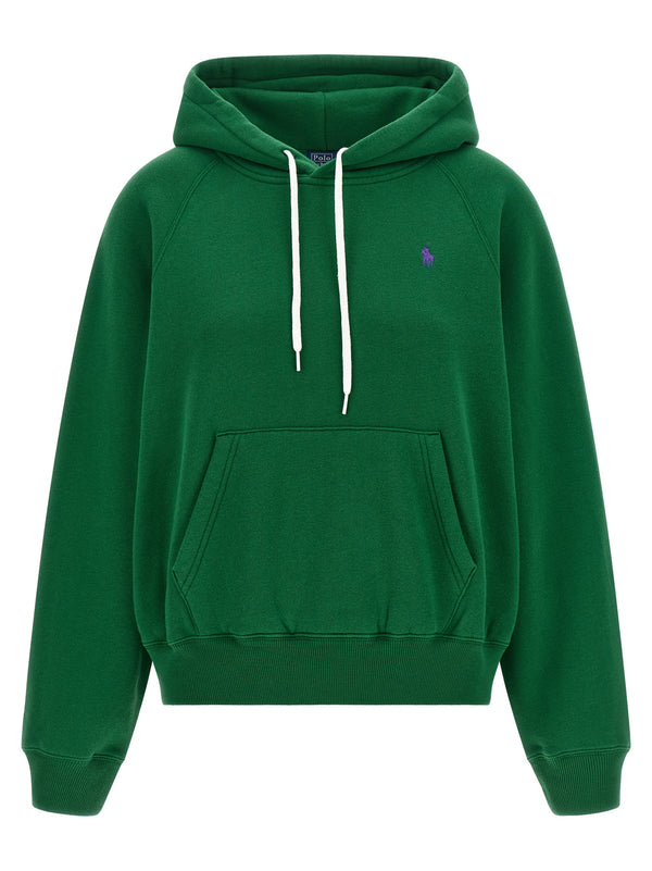 Embroidery And Hoodie Felpe Verde