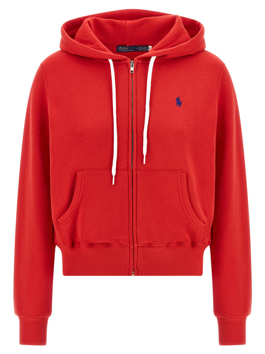 Logo Embroidery Hoodie Felpe Rosso