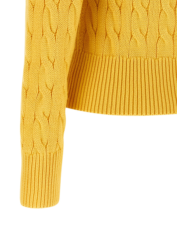 Polo Ralph Lauren Cotton Cable Cardigan Maglioni - Giallo | 6209a86aeff37b238664fbdd35b2088404415b64