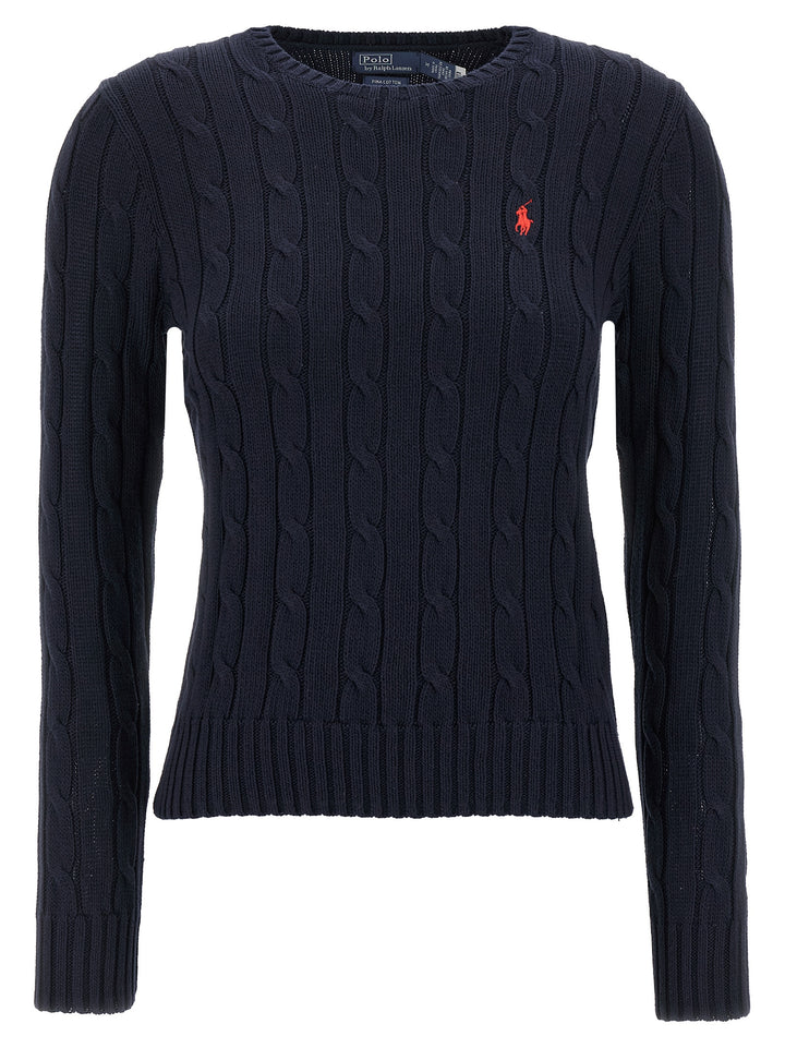 Polo Ralph Lauren Braided Cotton Sweater Maglioni - Blu | 55165f02b9d7ec434e93267bb06d9cf6bde7db20