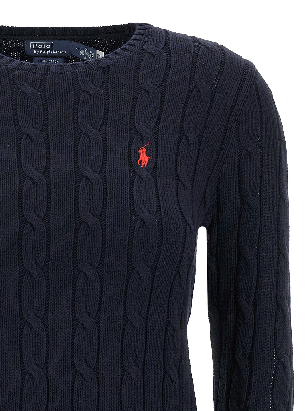 Polo Ralph Lauren Braided Cotton Sweater Maglioni - Blu | 053294cc73bd944995b8493a6ba19f882b496782