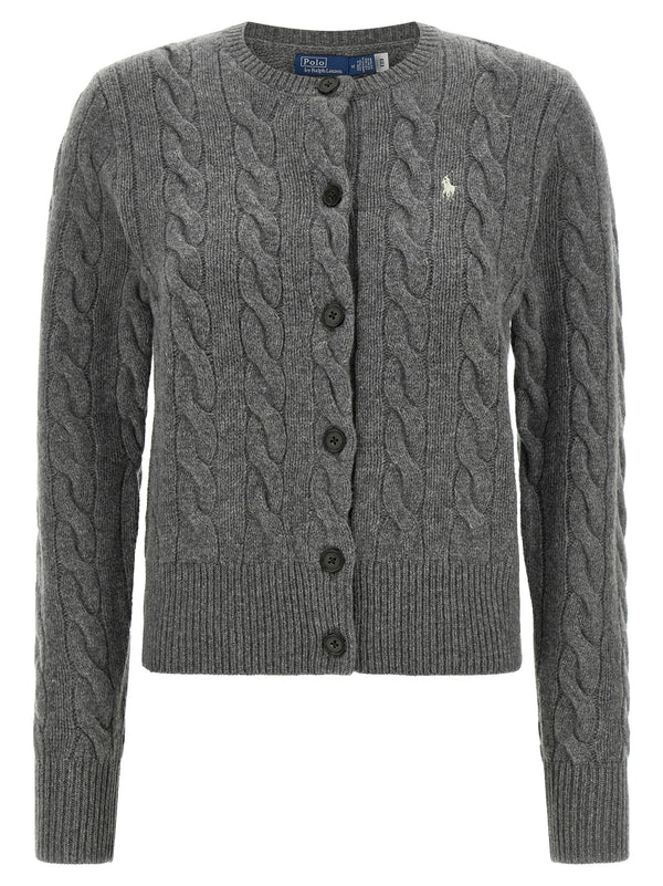Cable Knit Cardigan Maglioni Grigio
